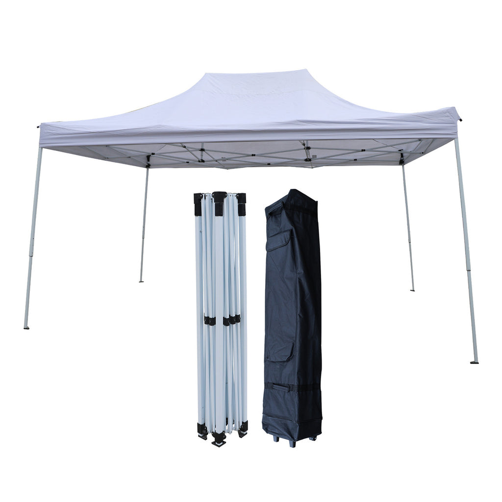 10x15 ft Pop up Canopy Carport, White O8841