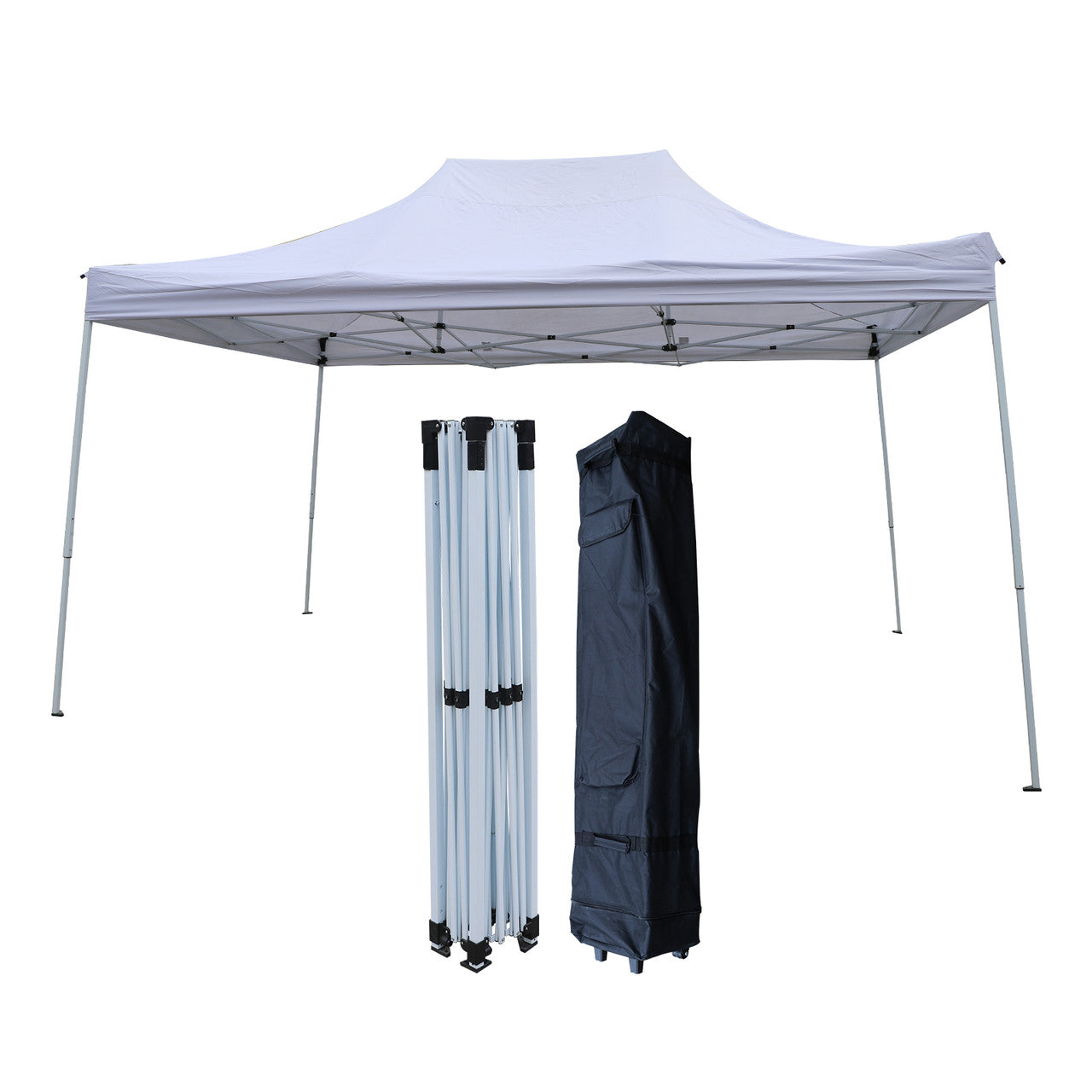 10x15 ft Pop up Canopy Carport, White O8841