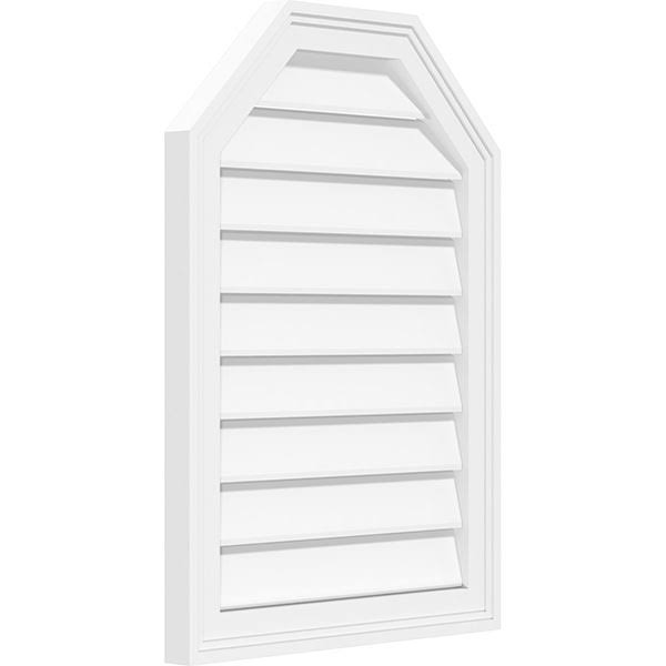 40x22W x 40x22H Octagonal Surface Mount PVC Gable Vent V319