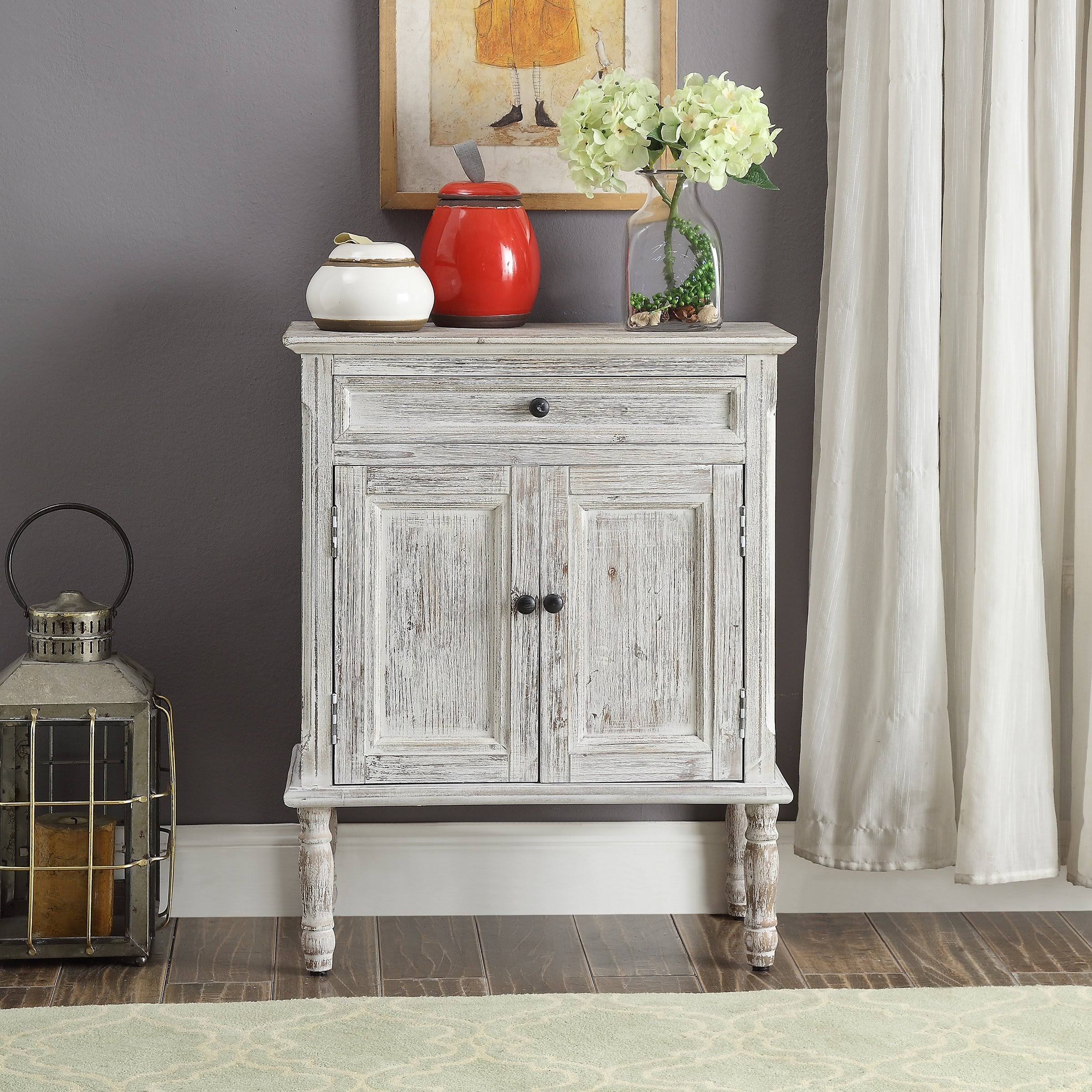 White Wood Accent Cabinet X87322