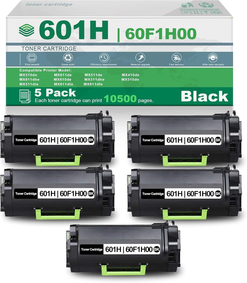 5 Pack Black High Yield Remanufactured Toner Cartridge D306