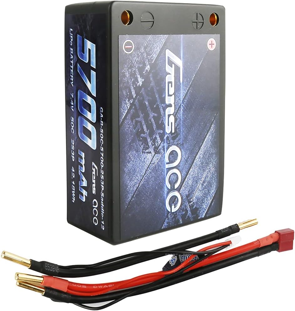 5700mAh 7.4V 50C 2S3P HardCase LiPo Battery Pack with Deans T+JST-XHR-3P Plug D485266