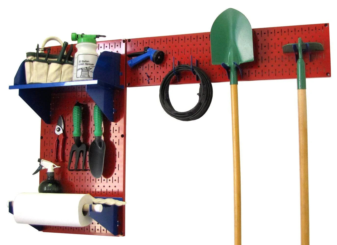 Red Pegboard Garden Tool Organizer Kit N762848