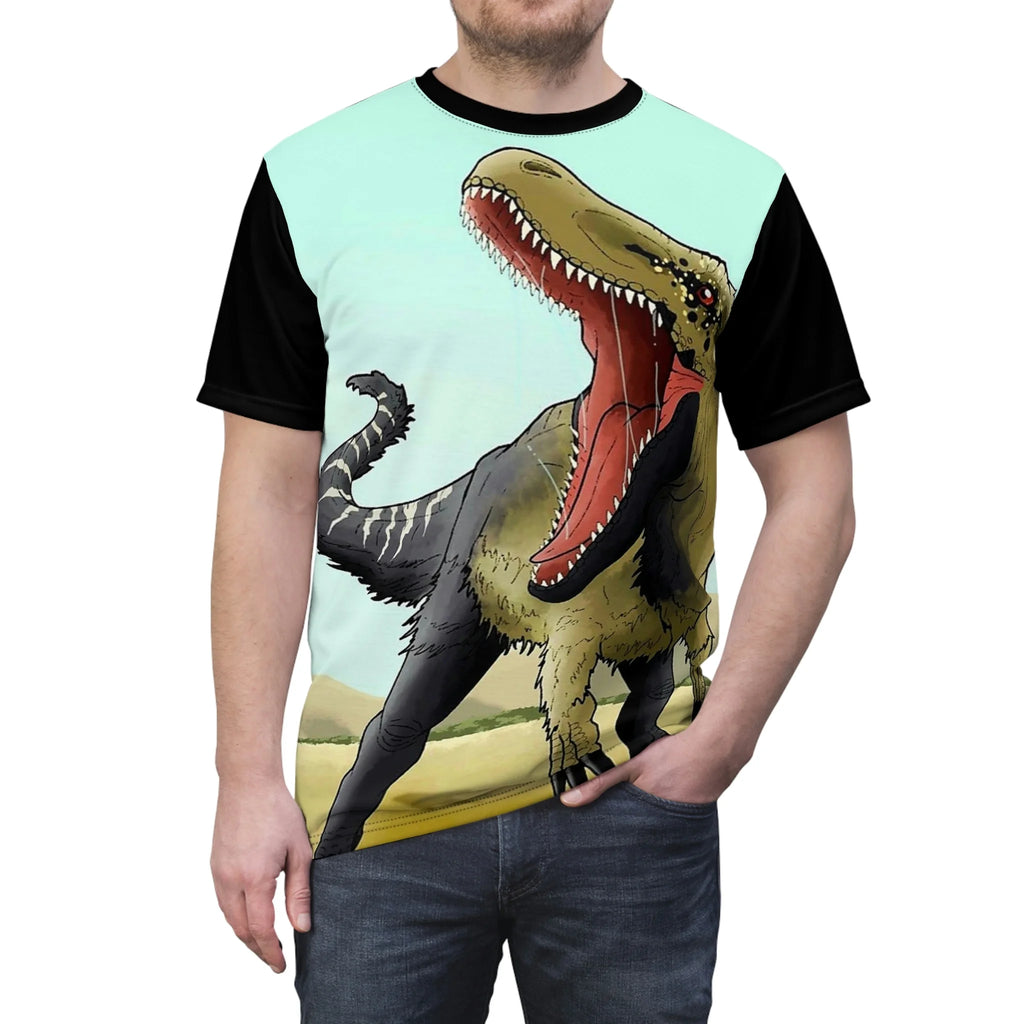 Angry Dinosaur Screamer Abstract Printed Unisex AOP Cut & Sew Tee O2334