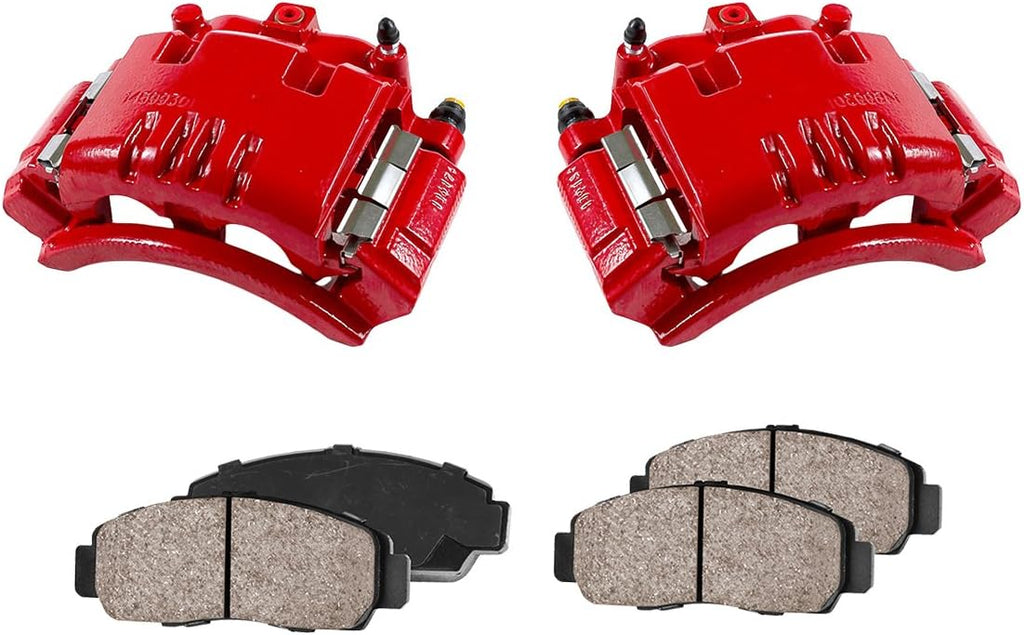 Red Powder Coated Calipers + Ceramic Brake Pads D544378