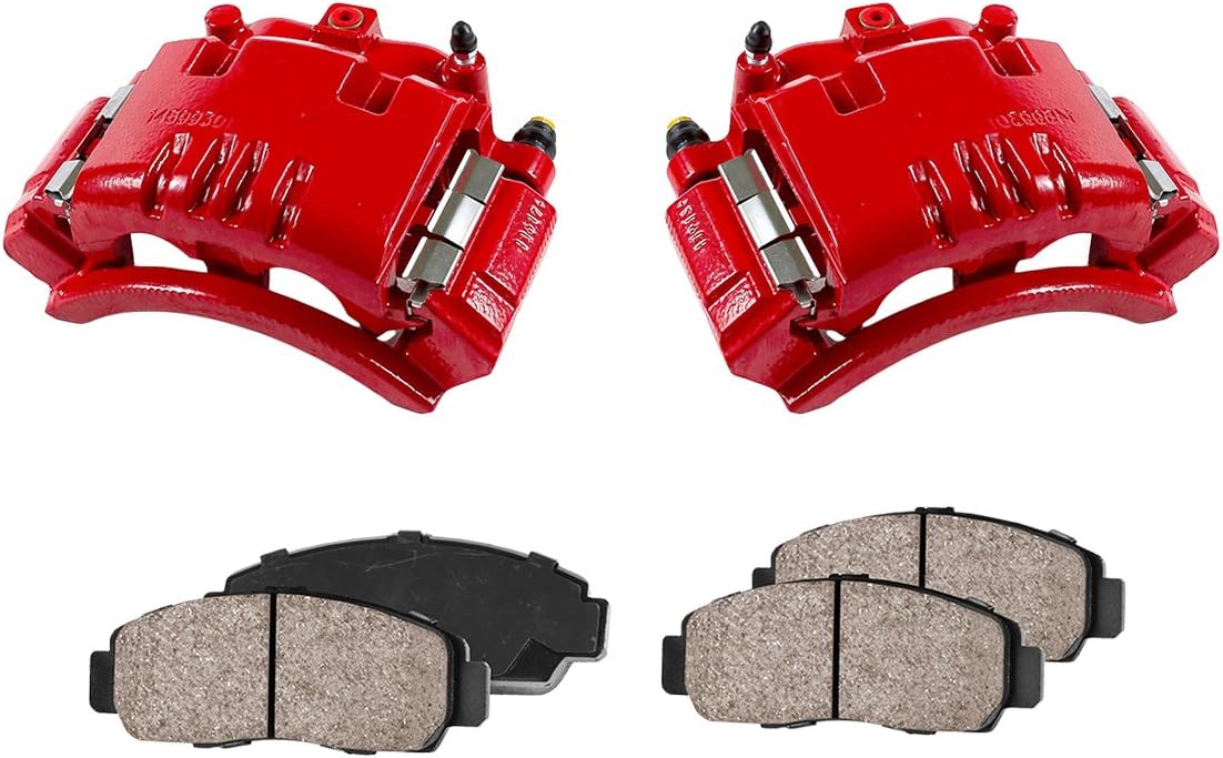 Red Powder Coated Calipers + Ceramic Brake Pads D544378