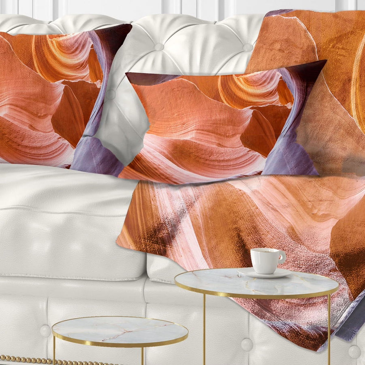 Antelope Canyon Inside View Landscape Photography Throw Pillow S3757