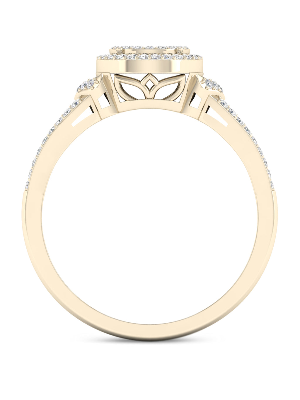 1/4Ct TDW Diamond 10K Yellow Gold Halo Engagement Ring Y42751