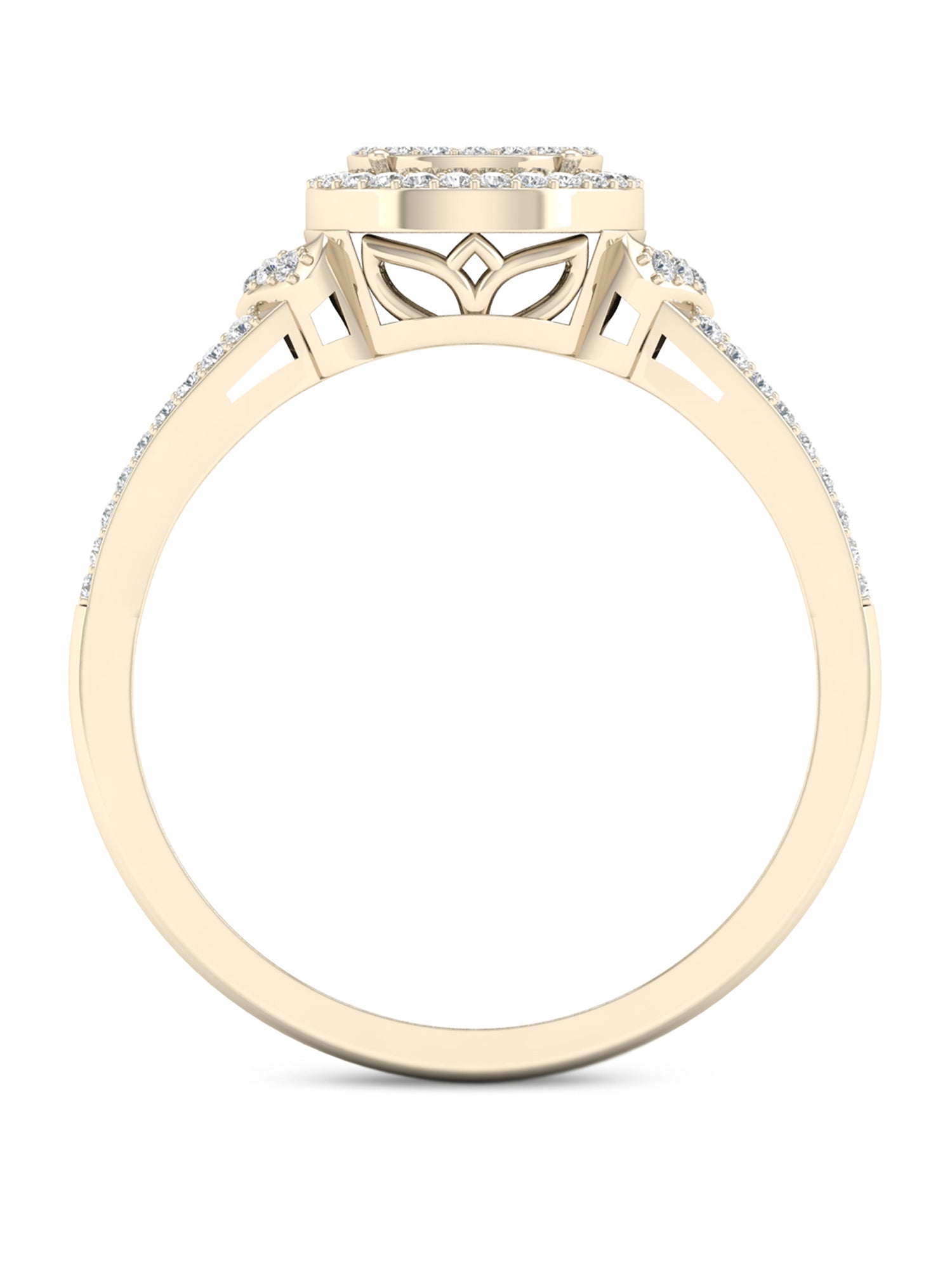 1/4Ct TDW Diamond 10K Yellow Gold Halo Engagement Ring Y42751