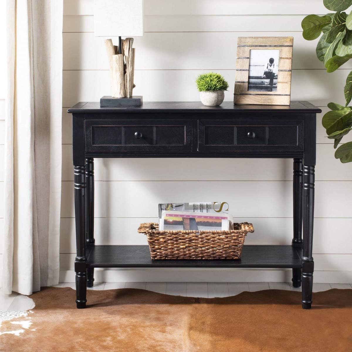 Dark Cherry 2-Drawer Console Table X338