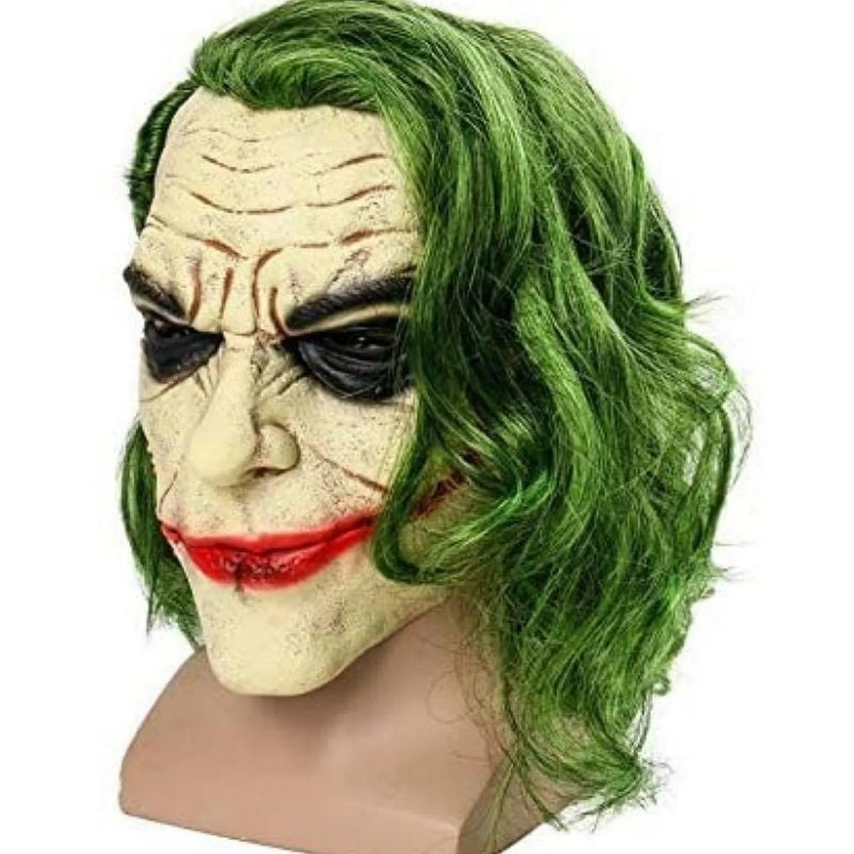 Joker Halloween Vinyl Mask with Green Hair Accessory I917