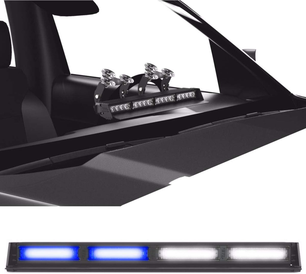Blue/Blue 4 Head LED Strobe Light Bar with Cigarette Lighter Plug N18716