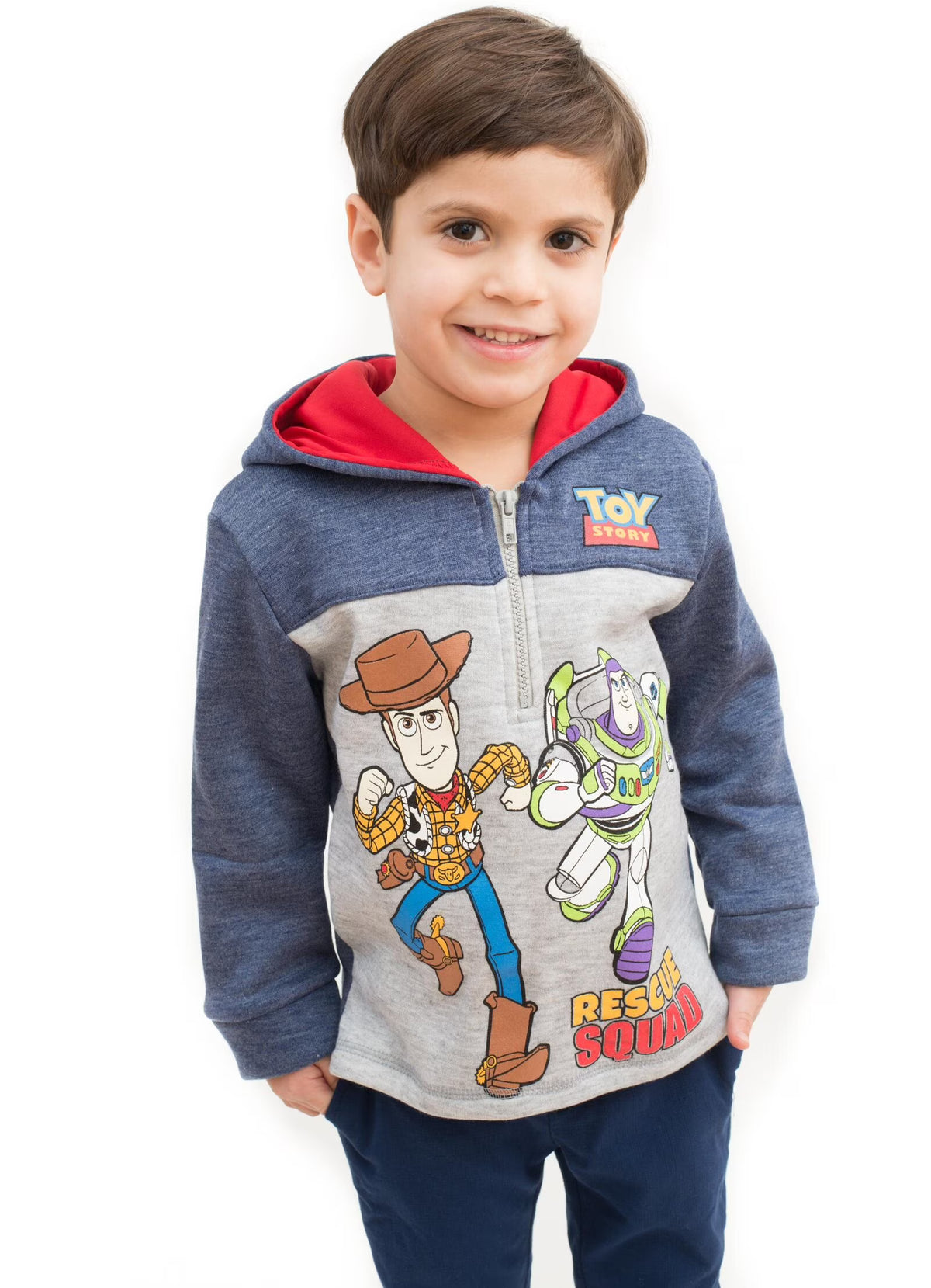 Toddler Boys Fleece Half Zip Hoodie Y405