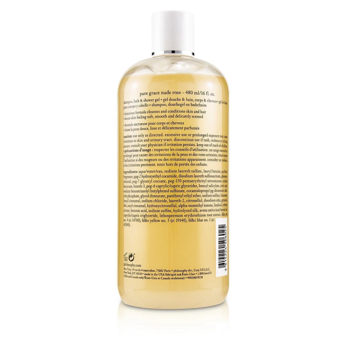 Pure Grace Nude Rose Shampoo, Bath & Shower Gel 480ml/16oz W793
