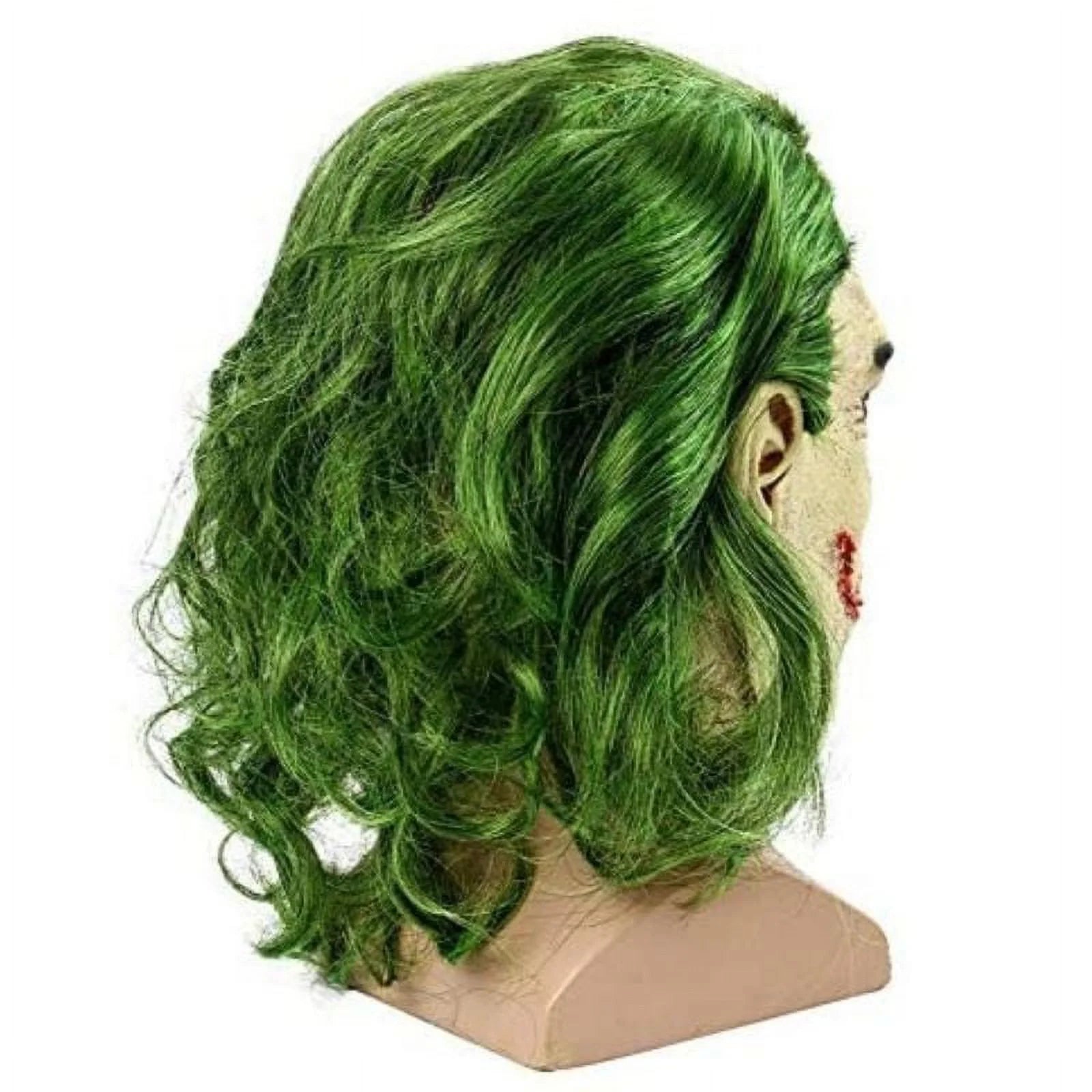 Joker Halloween Vinyl Mask with Green Hair Accessory I917