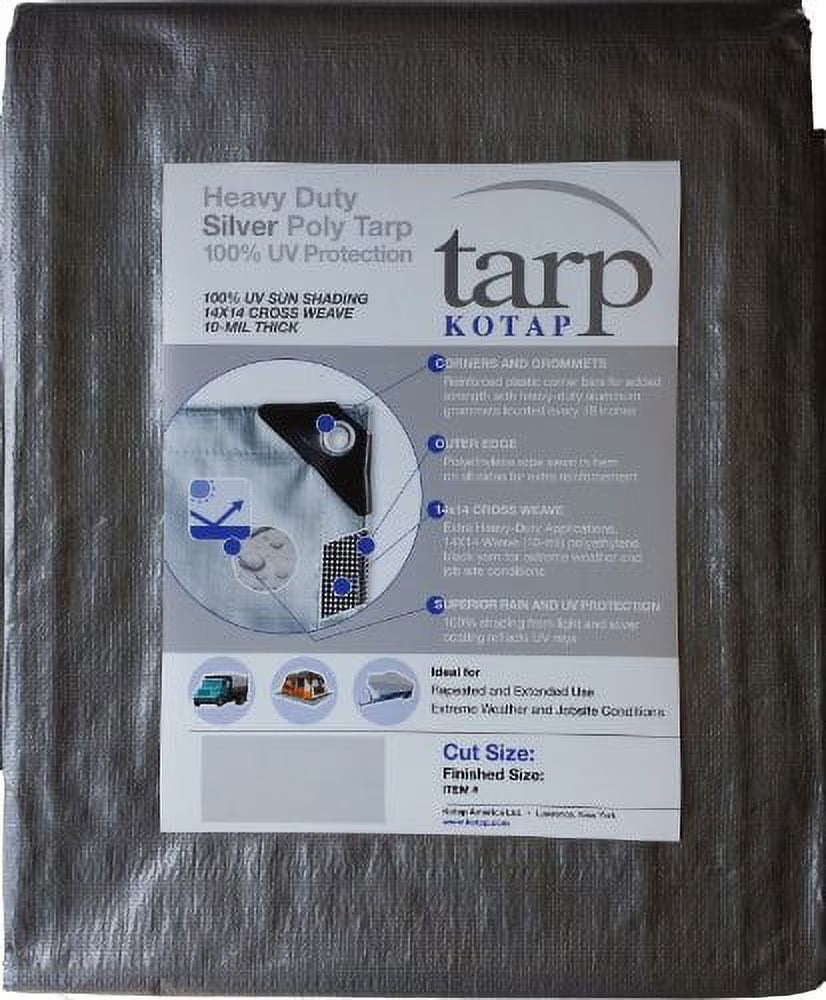 Heavy-Duty 10-mil Silver Poly Tarp C55132