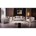 Beige 3Pc Velvet Living Room Set E2817