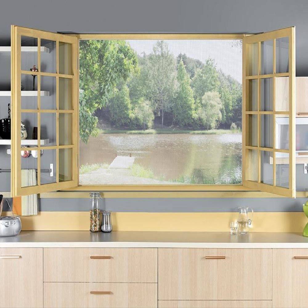 White Aluminum Fiberglass Retractable Window Insect Screen B2323