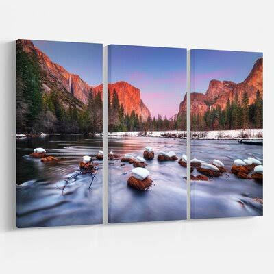 Impression photographique sur toile enveloppée Yosemite Valley at dusk Z44442