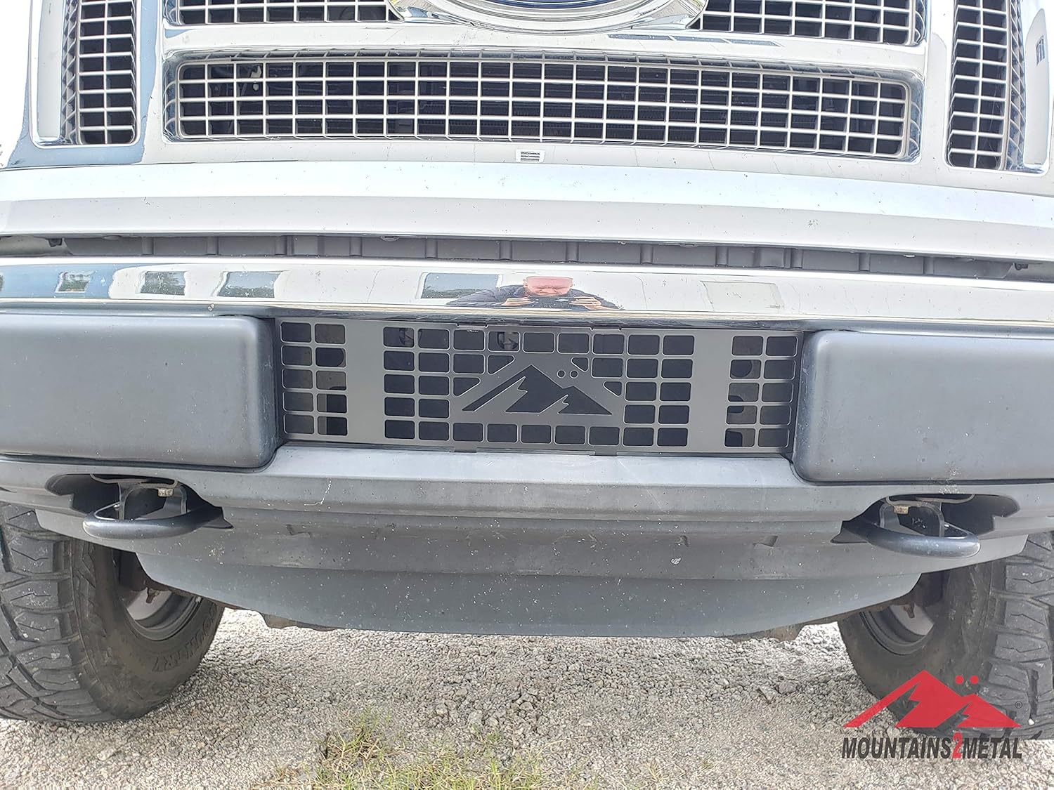Small Rectangular Vertical Bars Powder Coated Black Stainless Steel Bumper Grille Insert I726
