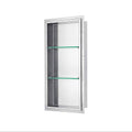 Stainless Steel Finish Shower Niche with Two Glass Shelves A257
