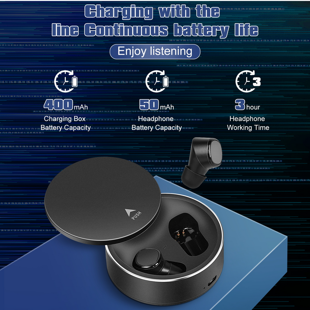 True Wireless Earbuds IPX5 Waterproof with Mic Black O554787