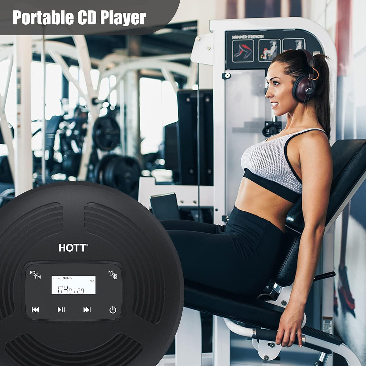Portable CD Player with Bluetooth 5.0 and FM Transmitter Z25618