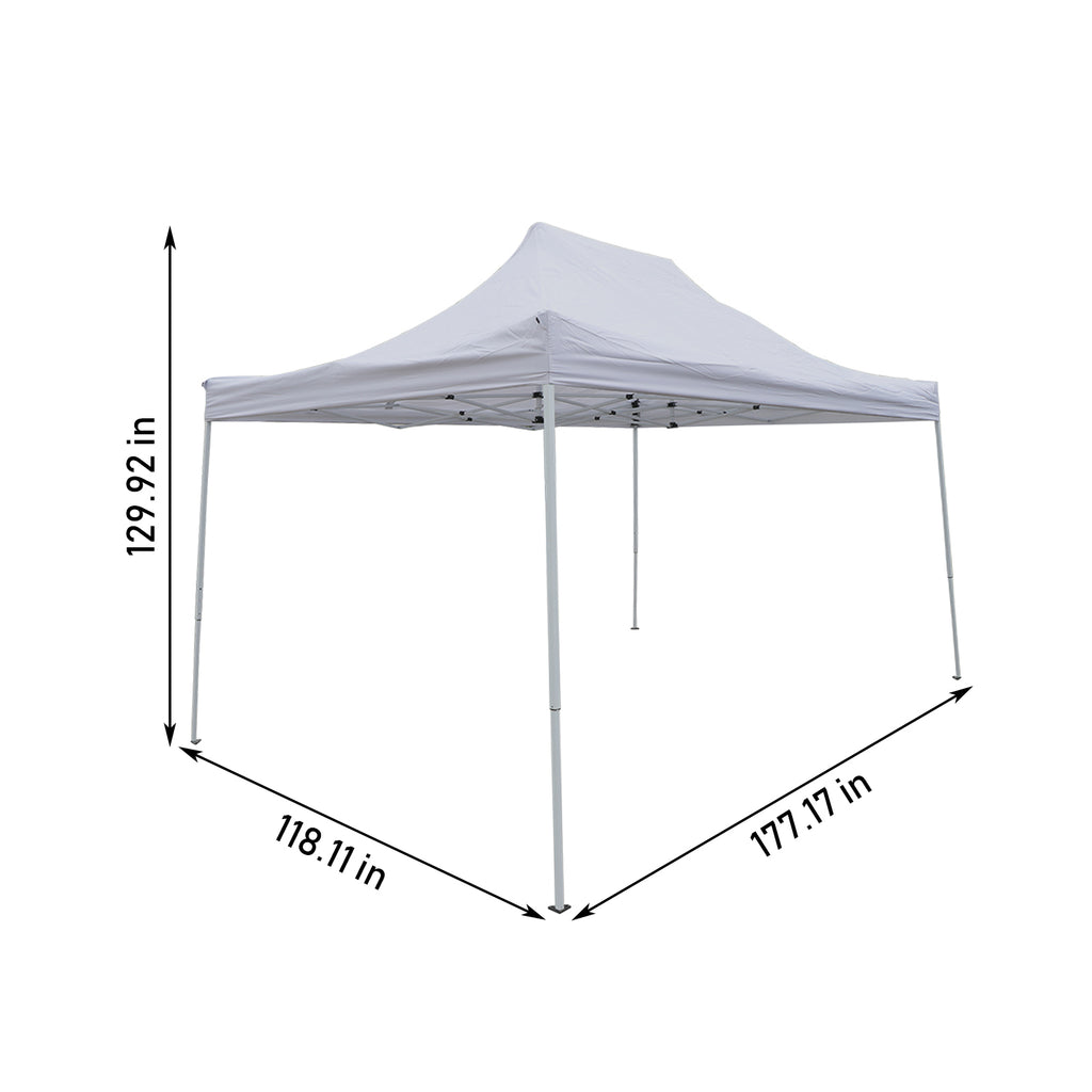 10x15 ft Pop up Canopy Carport, White O8841