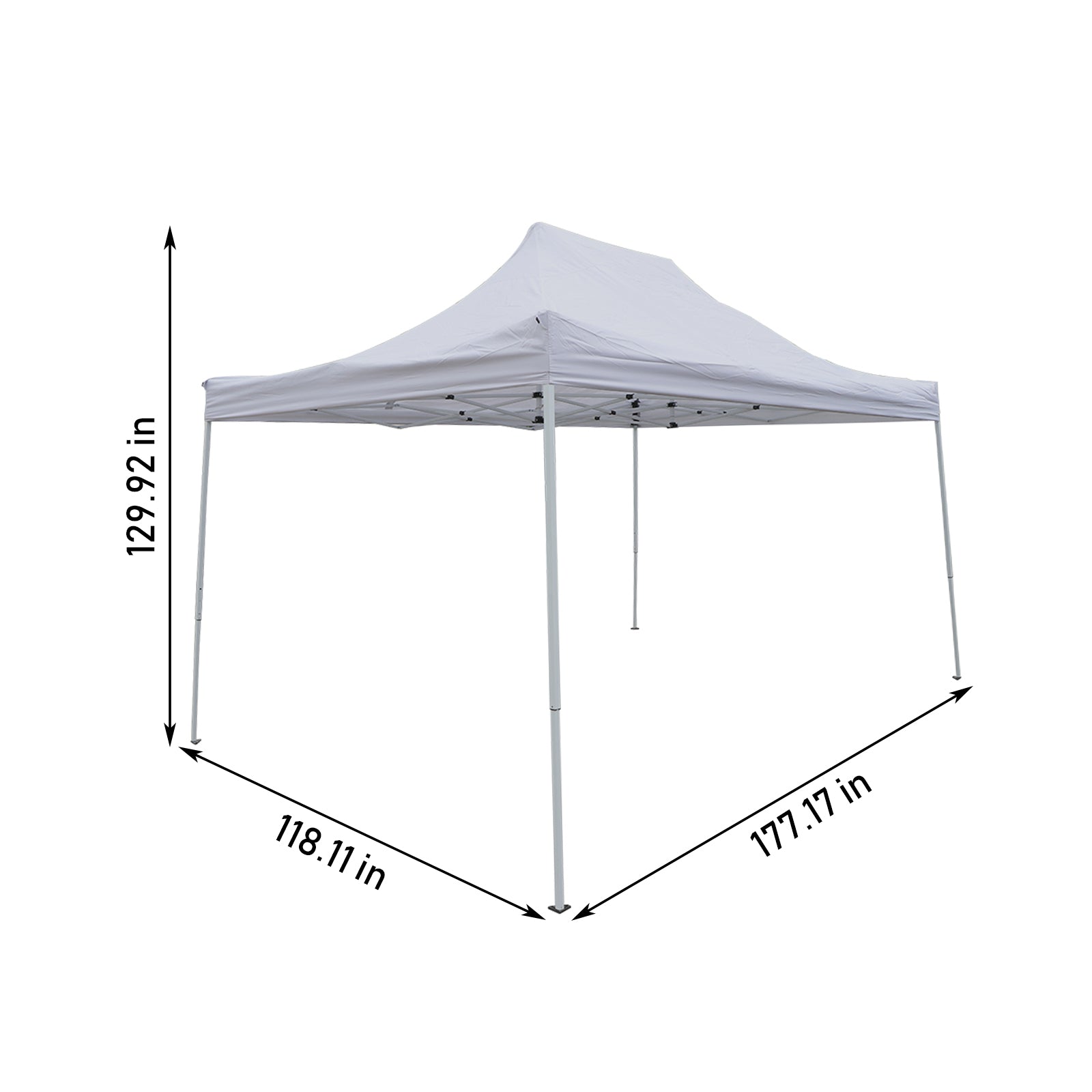 10x15 ft Pop up Canopy Carport, White O8841