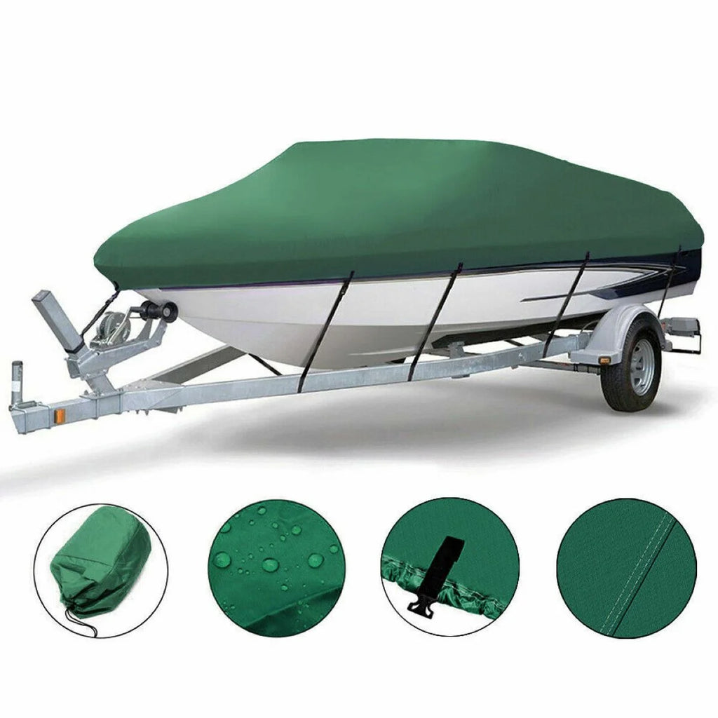 Green Waterproof Heavy Duty Boat Cover 11ft-13ft U763881