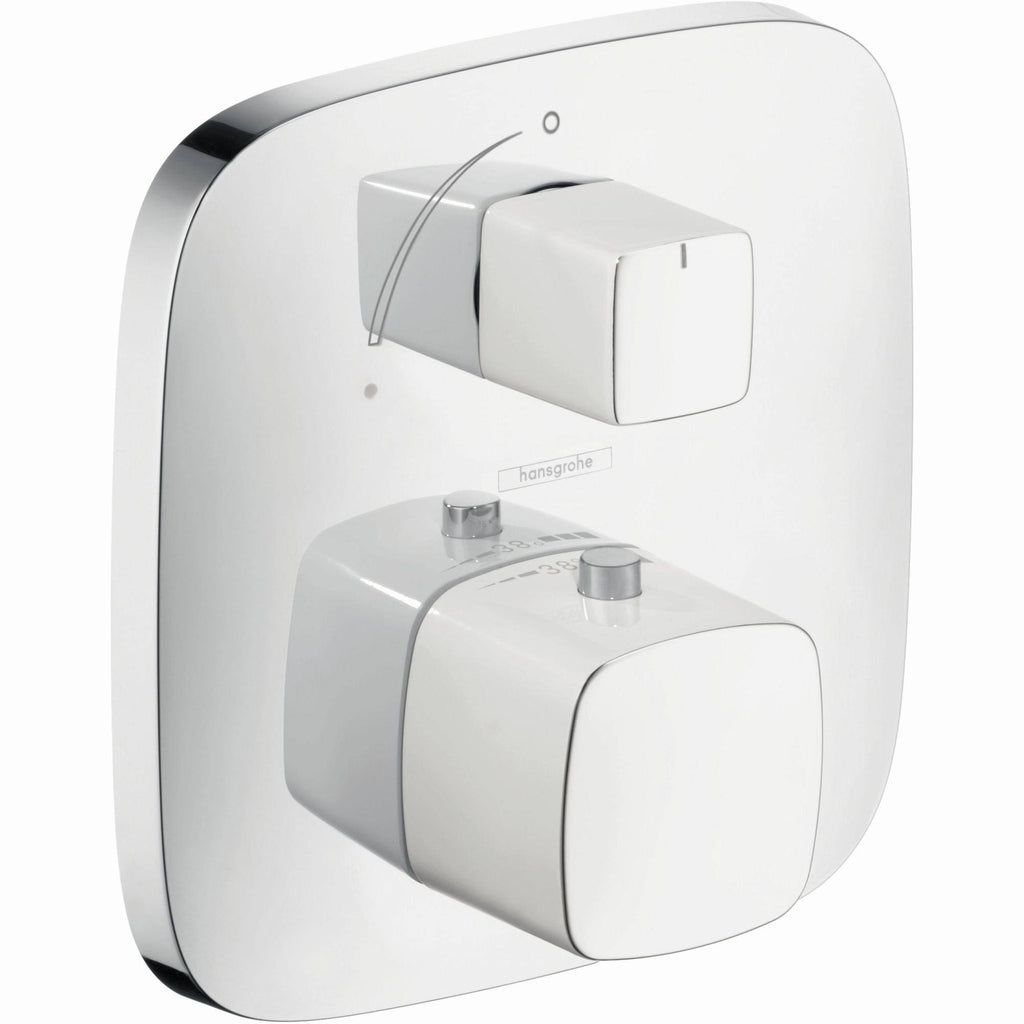 Thermostatic Trim with Volume Control - White/Chrome B4448