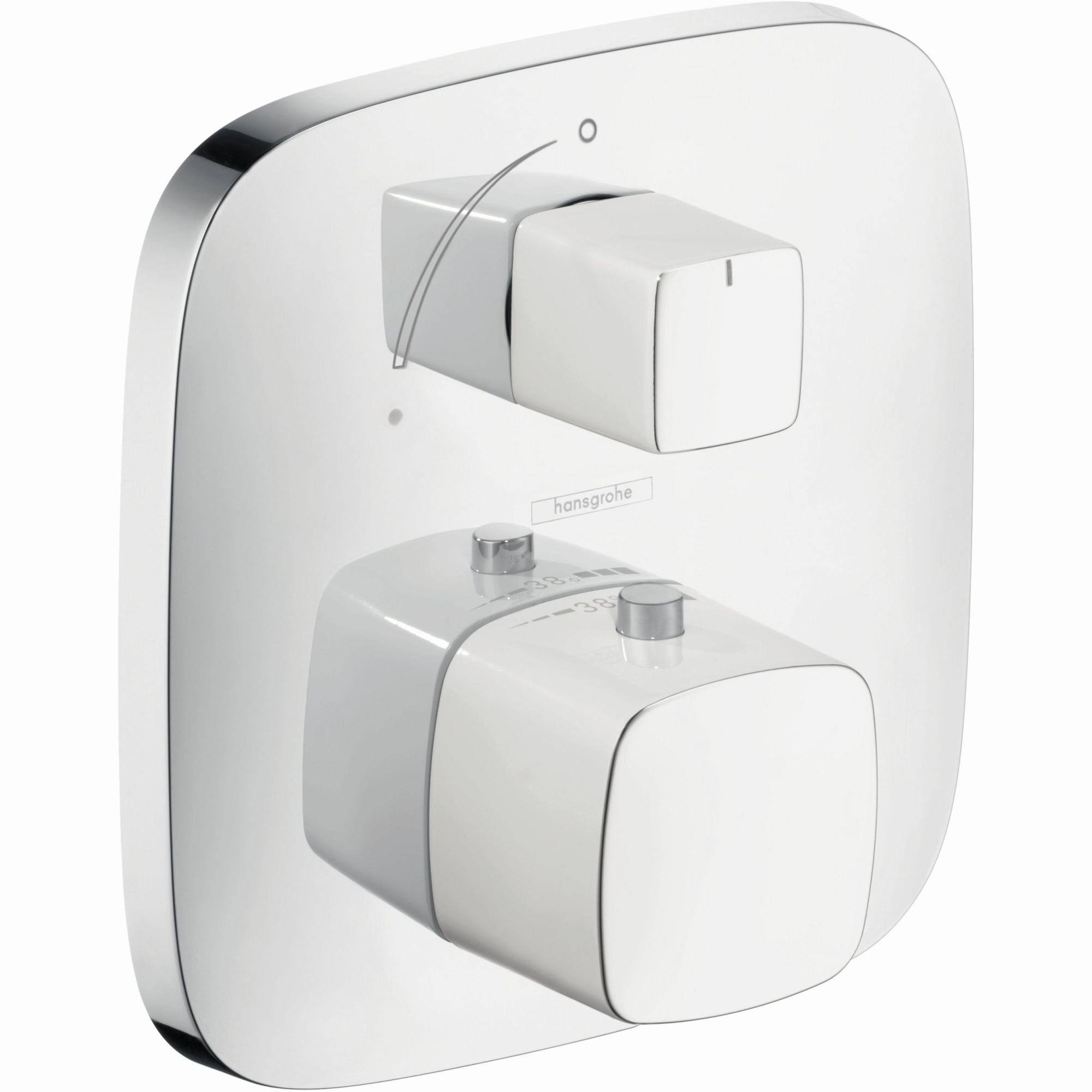 Thermostatic Trim with Volume Control - White/Chrome B4448