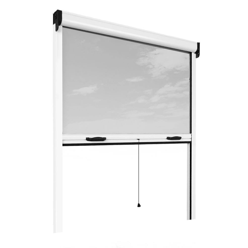 White Aluminum Fiberglass Retractable Window Insect Screen B2323