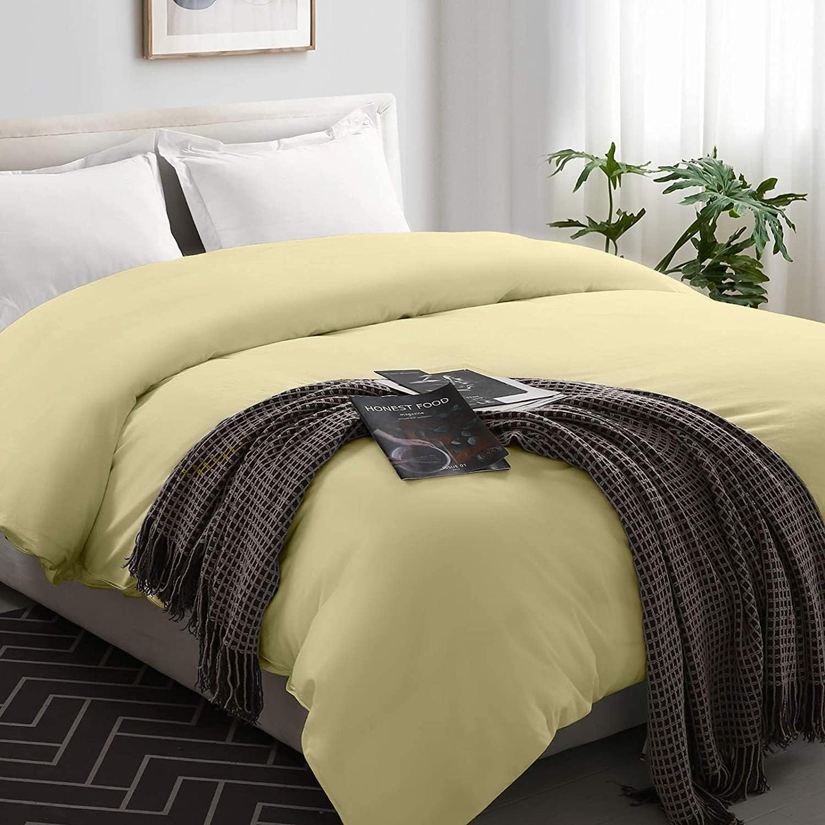 Silver Grey Striped King Duvet Cover with Zipper Closer Q60129