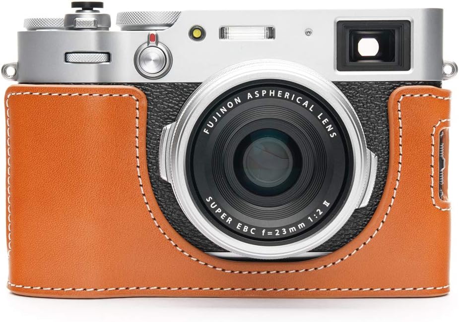 Black Leather Half Camera Case Bag Cover with Hand Strap G9060