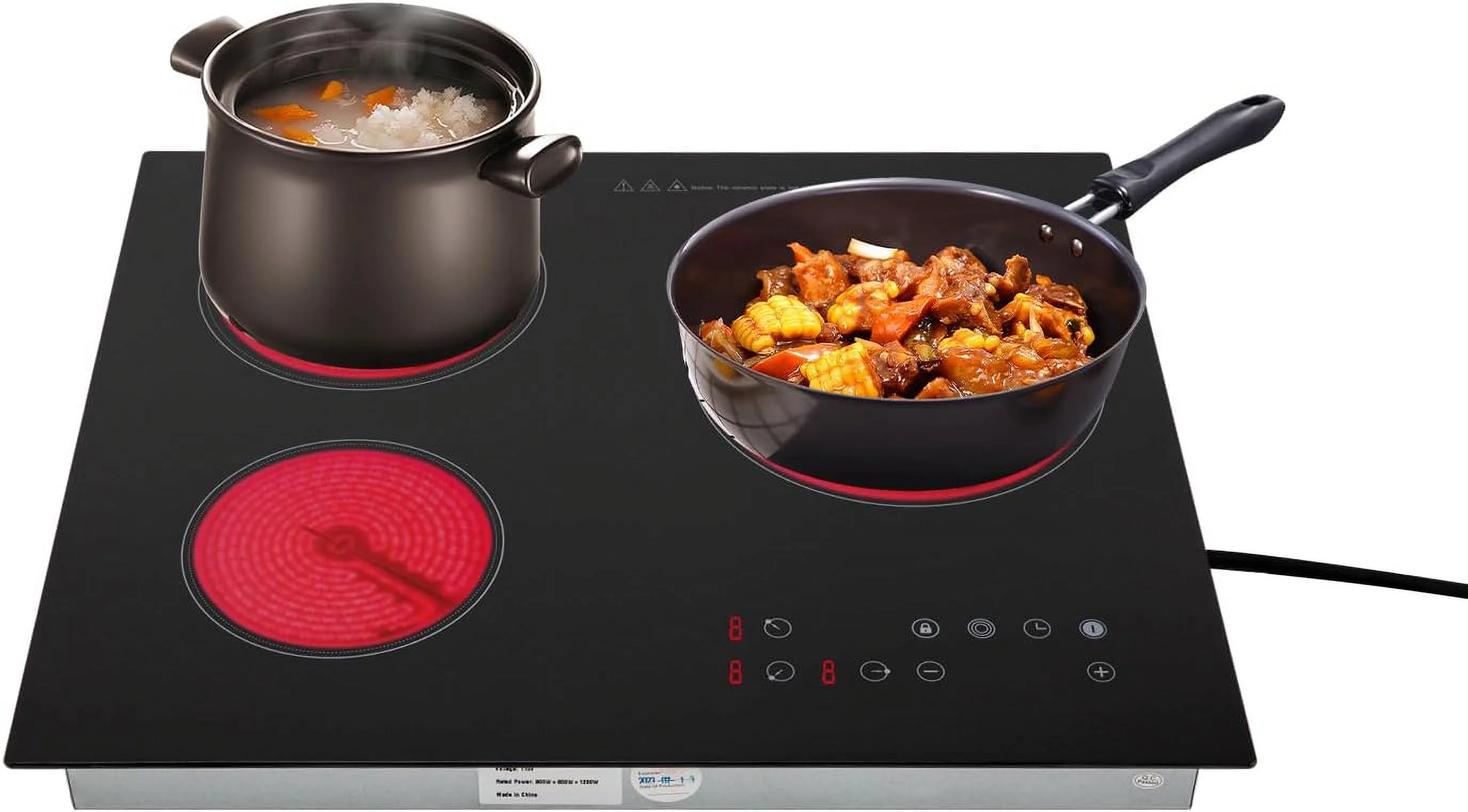 2600W 110V Portable Induction Cooktop 3 Burners Touch Control Countertop W80698