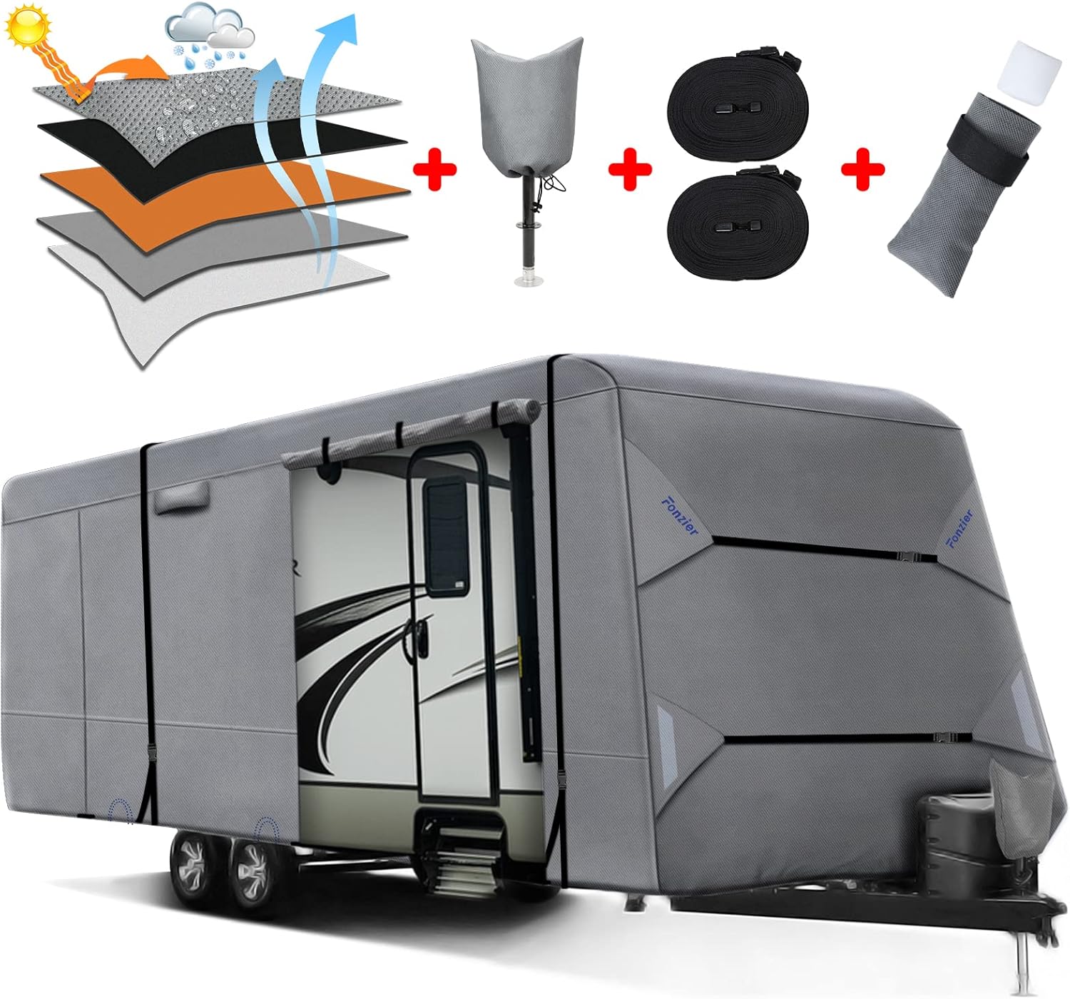 Heavy Duty 5 Layers Anti-UV Travel Trailer Cover E907