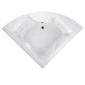 White 85 in. x 60 in. Center Drain Corner Whirlpool Tub M37926