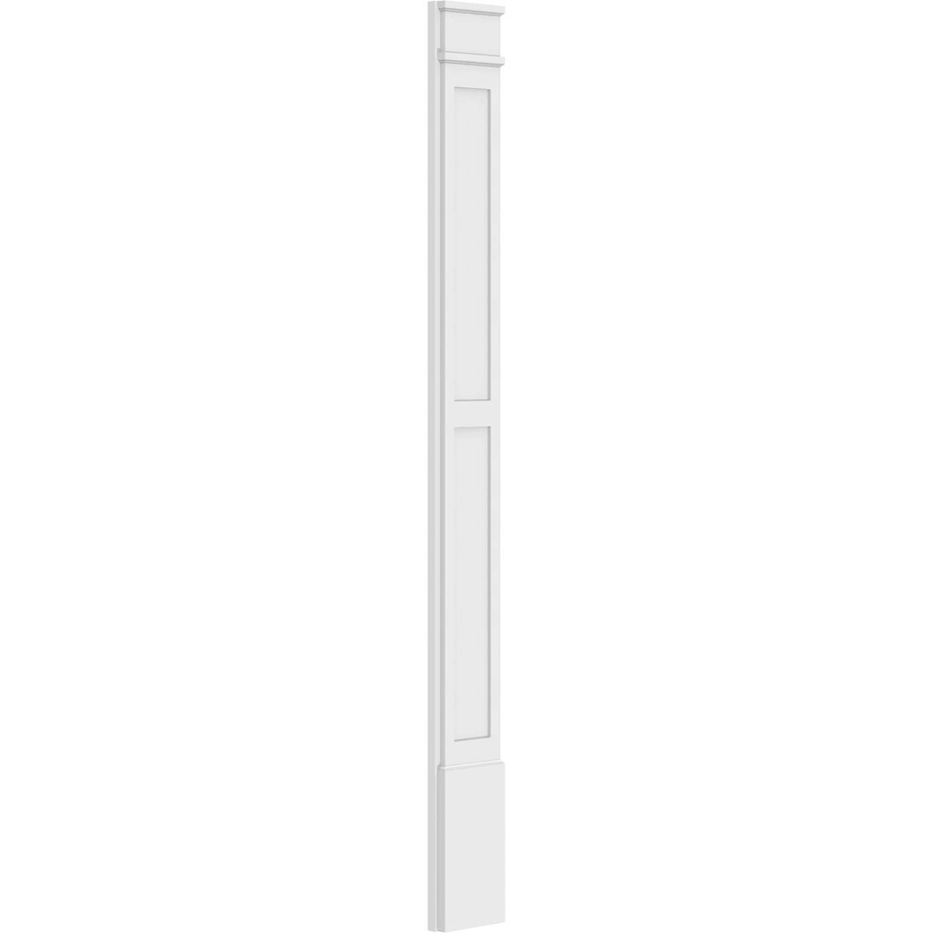 Two Equal Flat Panel PVC Pilaster with Decorative Capital & Base (Pair) B856
