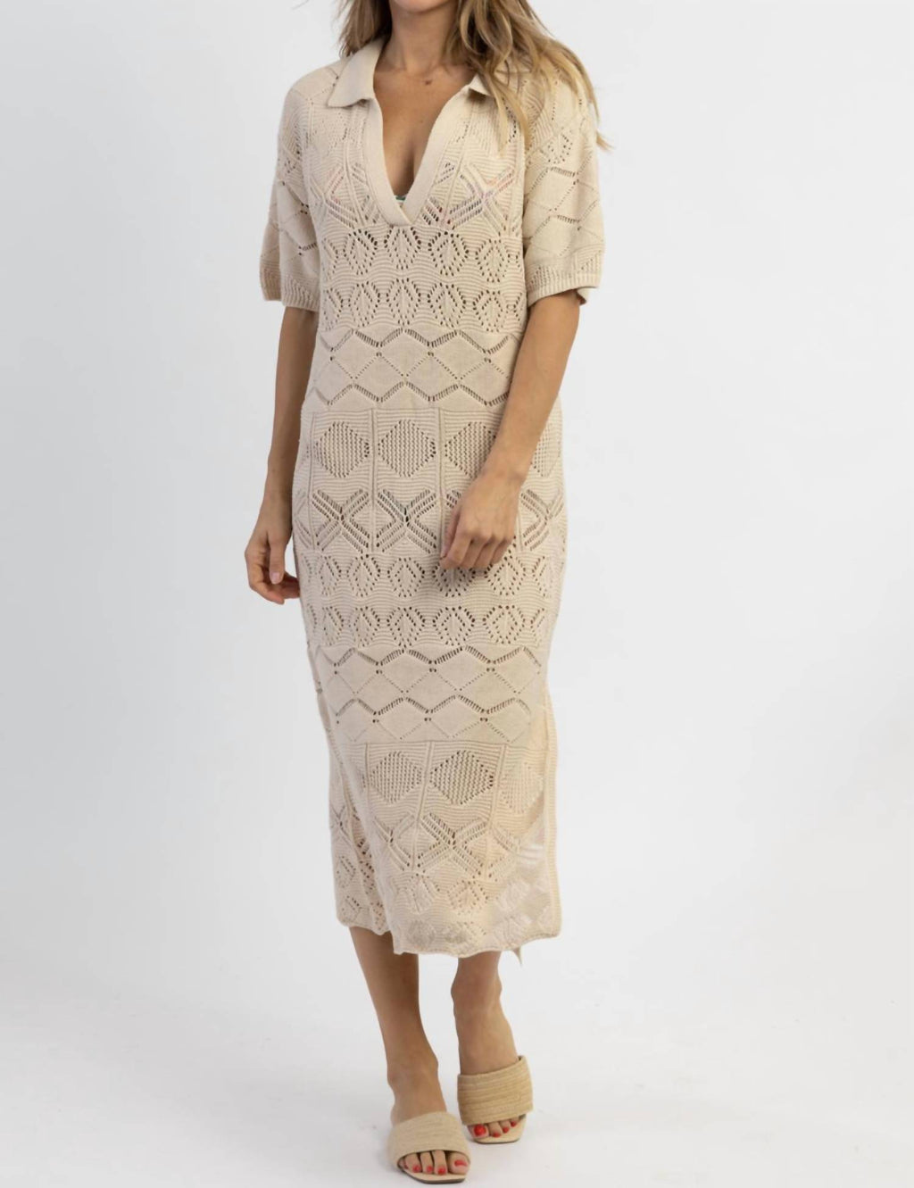 Crochet Midi Dress A973