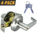 Satin Chrome Grade 2 Storeroom Lever Lock Set with 8 Keys (4-Pack, Keyed Alike) W713206
