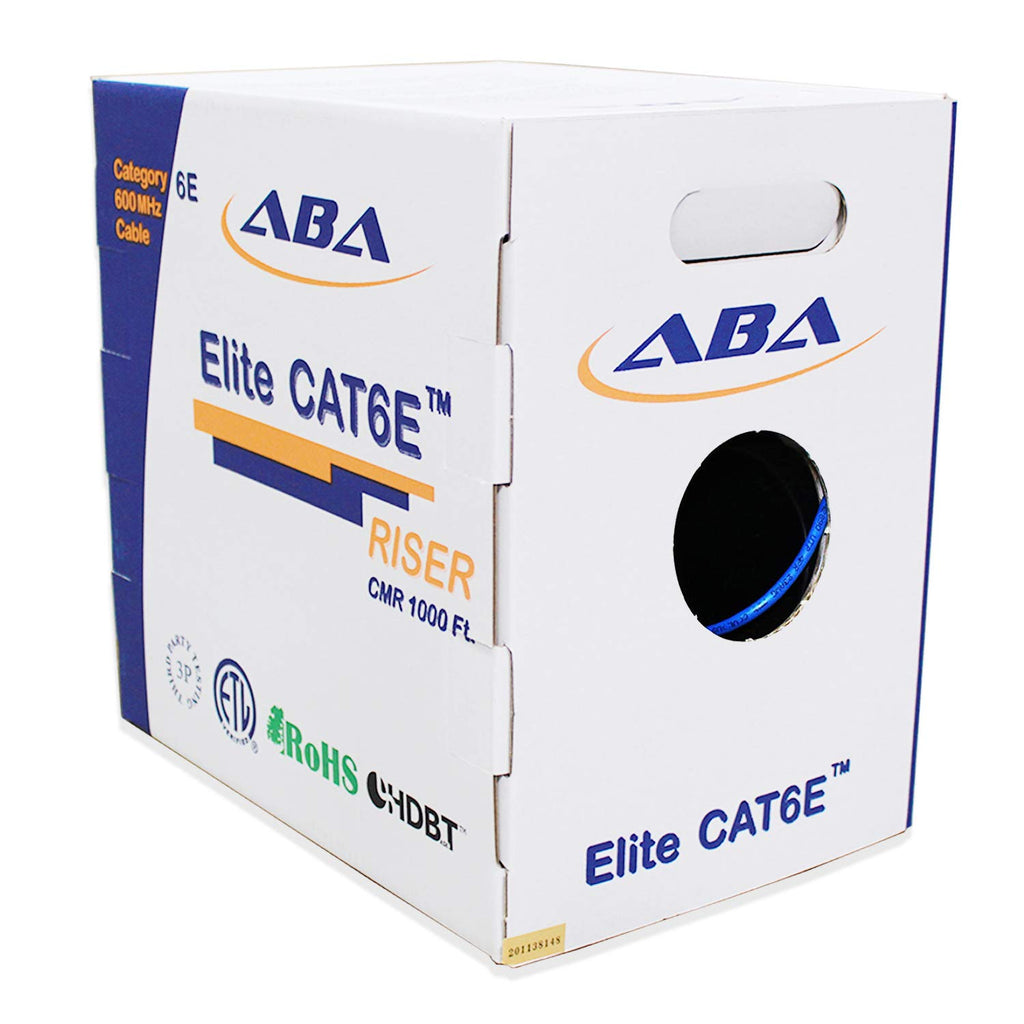 Cat6 CMR Riser Ethernet Cable 1000ft, 24AWG, Solid Bare Copper Wire, 600MHz, Red R5456