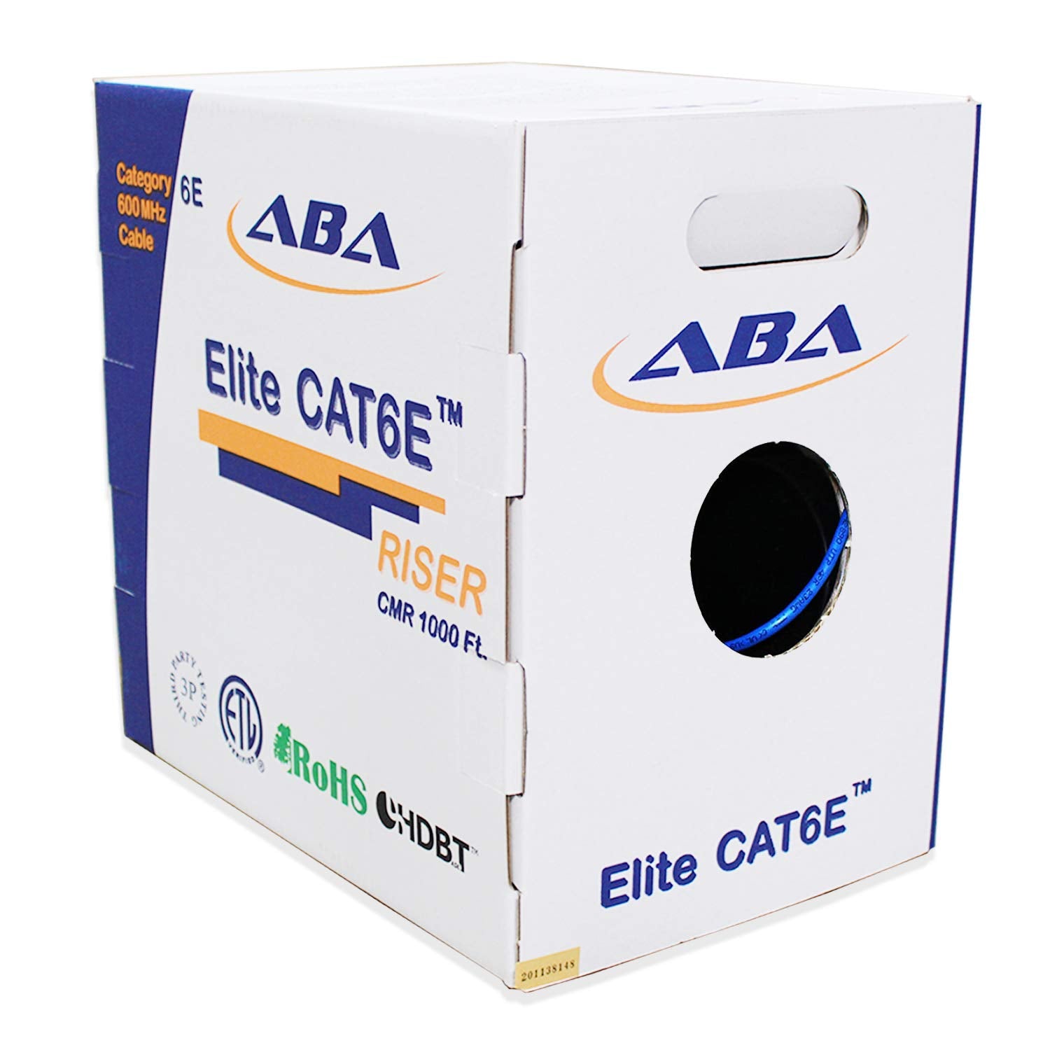 Cat6 CMR Riser Ethernet Cable 1000ft, 24AWG, Solid Bare Copper Wire, 600MHz, Red R5456