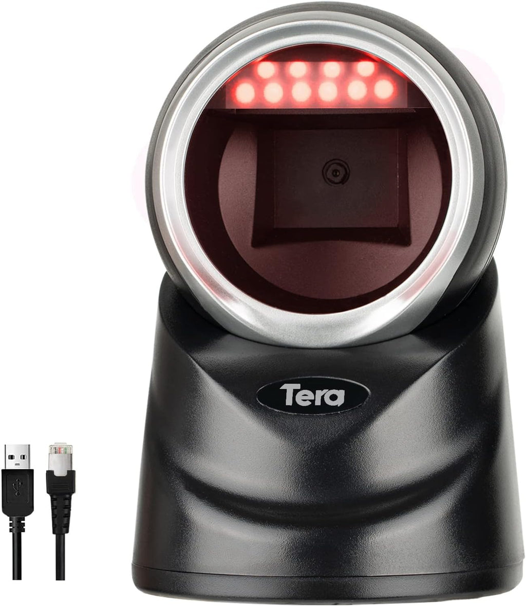 Black USB 2.0 Barcode Scanner with Automatic Image Sensing Scanning Platform V402126