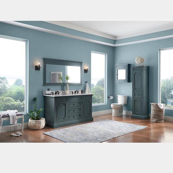 Distressed Blue Fog Bath Vanity Cabinet X46211