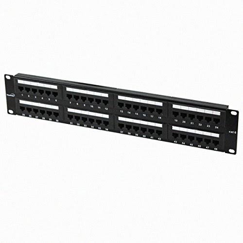 48-Port Cat6 UTP Unshielded Patch Panel 2U Black K54881