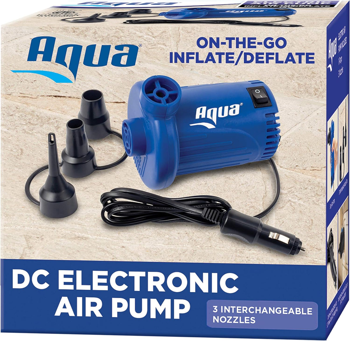 Blue Electric Air Pump 110v Heavy Duty 5 Nozzle Attachments Pack of 2 R8893