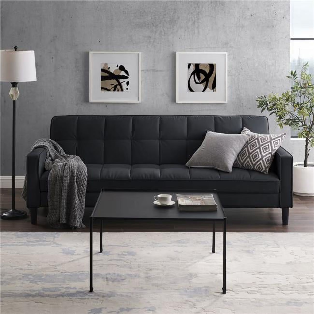 Black Convertible Sofa Bed K279