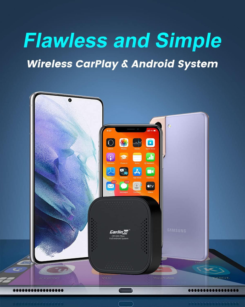 Wireless CarPlay Android Auto 4G Cellular 8 Core Car Box M8325