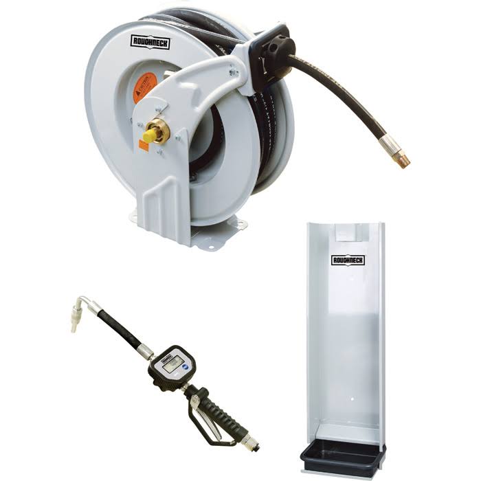 Oil Hose Reel Kit, 1/2 inch x 50 ft, 1500 psi, Control Valve, Drip Tray X69090